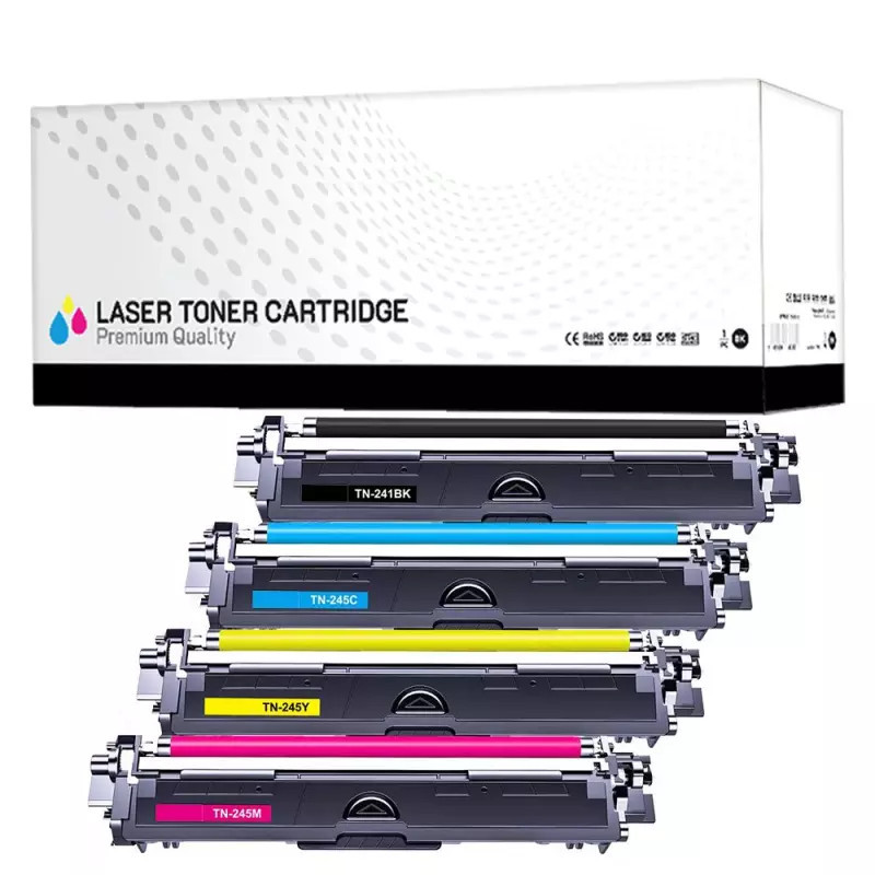 KIT4 Toner Brother TN-241 TN-245 Nero + colore Compatibili (4BK, 4M, 4C, 4Y)
