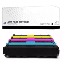 KIT4 Toner HP CB540A-CE320-CF210X Nero + Colore Rigenerati (4BK, 4M, 4C, 4Y)