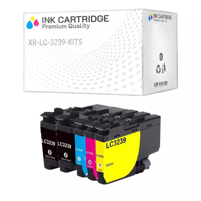 5 Cartucce Brother LC-3239XL Nero + Colore Compatibili KIT 5 5 Cartucce Brother LC-3239XL Nero + Colore Compatibili KIT 5