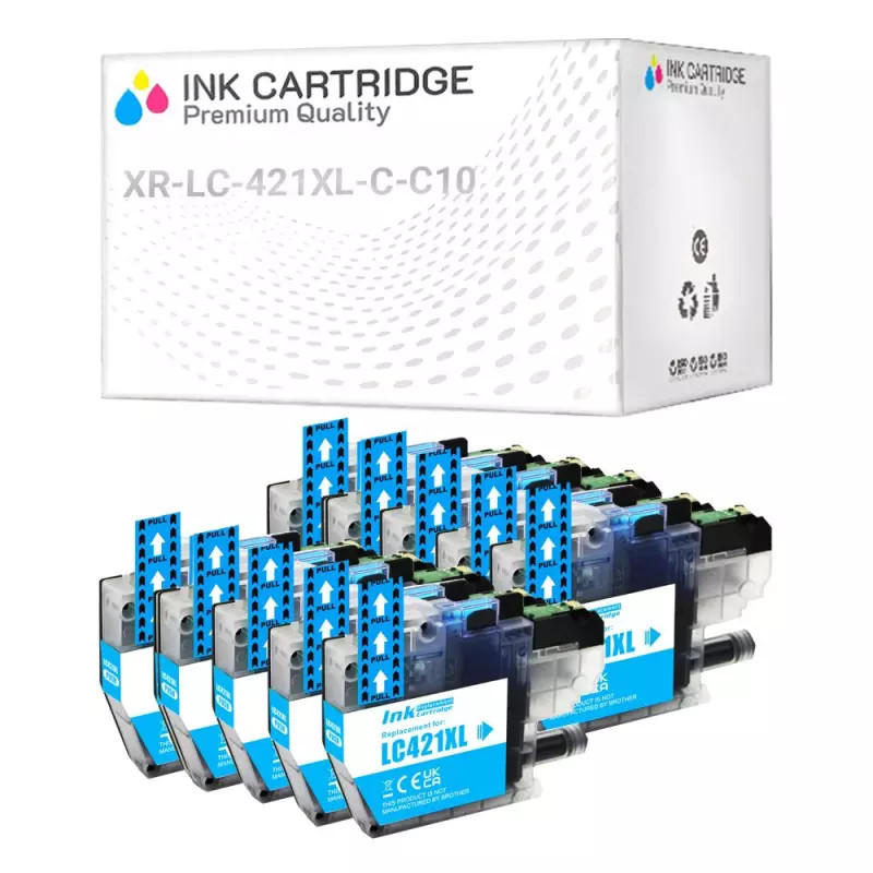 Cartucce Brother LC-421XL-C Ciano Compatibile KIT 10 Cartucce Brother LC-421XL-C Ciano Compatibile KIT 10