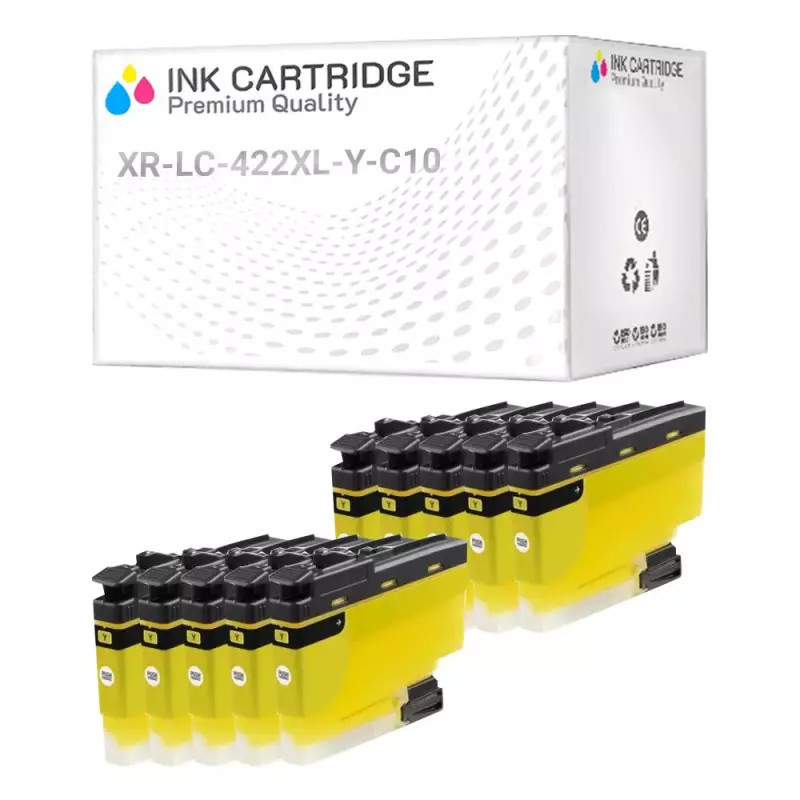 Cartucce Brother LC-422-Y Giallo Compatibile KIT 10
