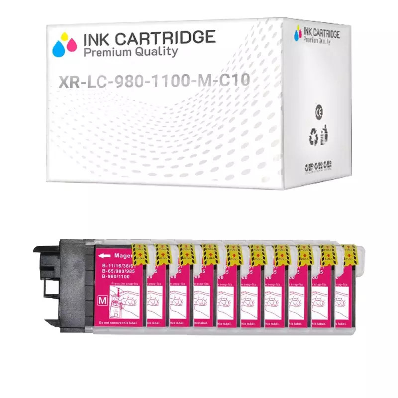 Cartucce Brother LC-980M LC-1100 Magenta Compatibile KIT 10