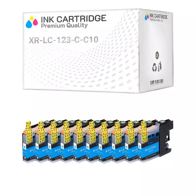 Cartucce Brother LC123-C LC121 Ciano Compatibile KIT 10 Cartucce Brother LC123-C LC121 Ciano Compatibile KIT 10