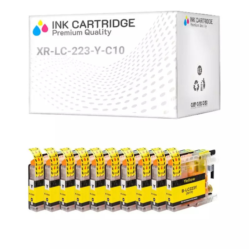 Cartucce Brother LC223Y LC-223-Y Giallo Compatibile KIT 10 Cartucce Brother LC223Y LC-223-Y Giallo Compatibile KIT 10
