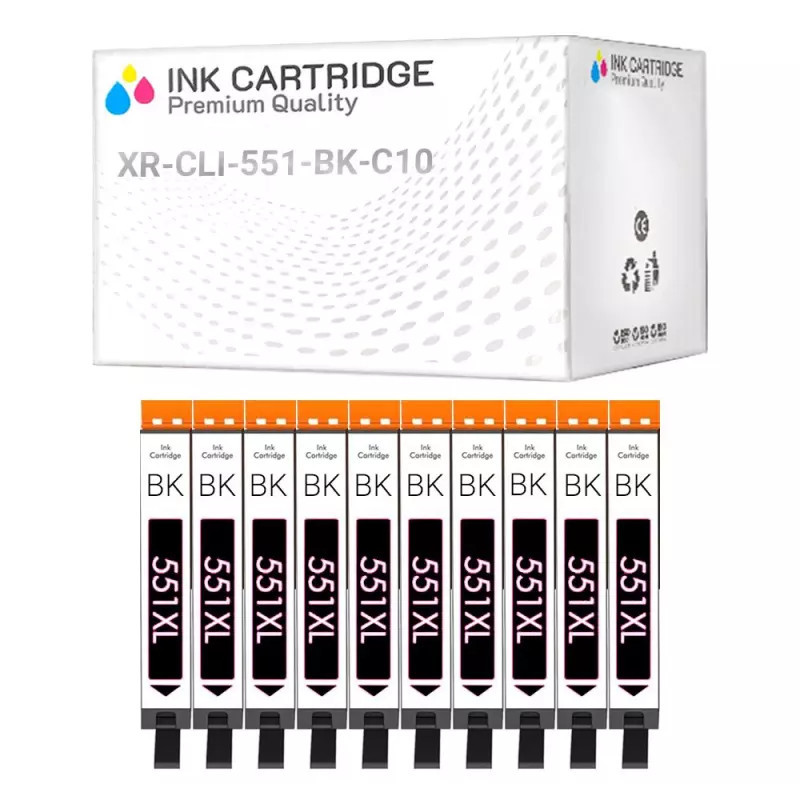 Cartucce Canon CLI551-BK 6508B001 Nero Compatibile KIT 10 Cartucce Canon CLI551-BK 6508B001 Nero Compatibile KIT 10