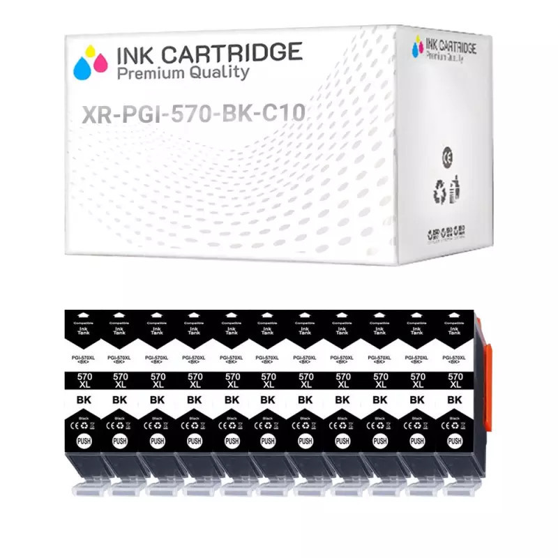 Cartucce Canon PGI-570BK XL 0318C008 Nero Compatibile KIT 10 Cartucce Canon PGI-570BK XL 0318C008 Nero Compatibile KIT 10
