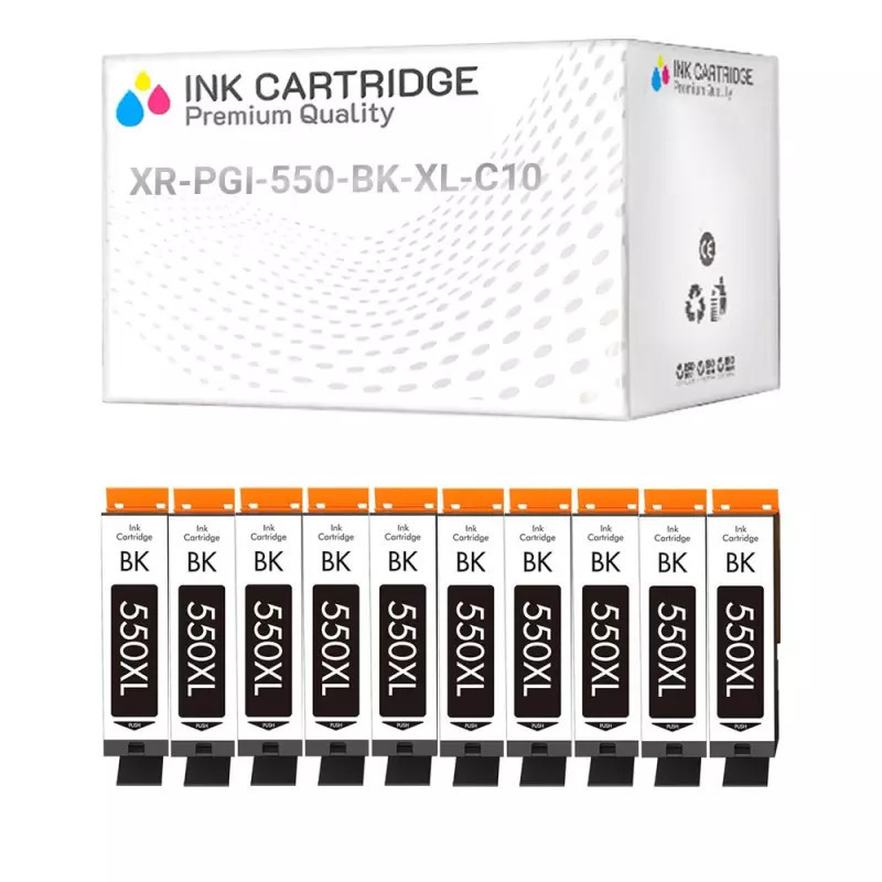 Cartucce Canon PGI550-BK-XL 6431B001 Nera Compatibile KIT 10 Cartucce Canon PGI550-BK-XL 6431B001 Nera Compatibile KIT 10