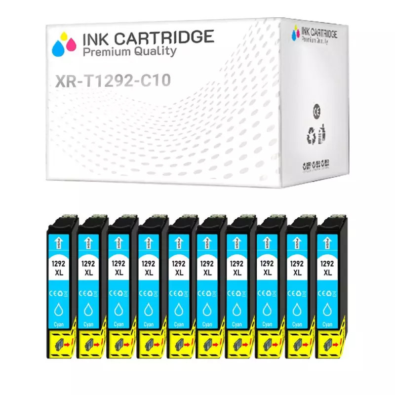 Cartucce Epson T1292 C13T12924010 Ciano Compatibile KIT 10 Cartucce Epson T1292 C13T12924010 Ciano Compatibile KIT 10